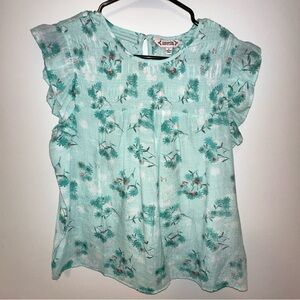 Nanette Lepore Teal Floral Top